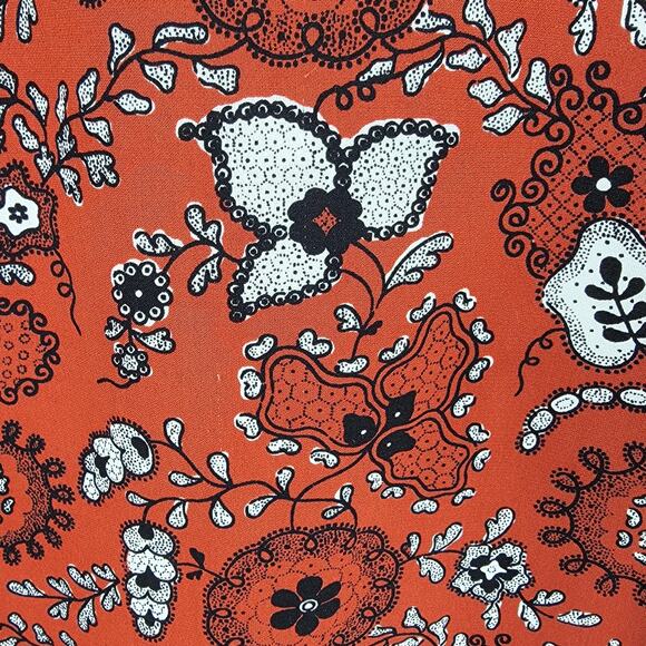 A.L.C. Dress Womens 0 Orange Black White Floral Silk Short Sleeve Mini Zip Back - Picture 11 of 11